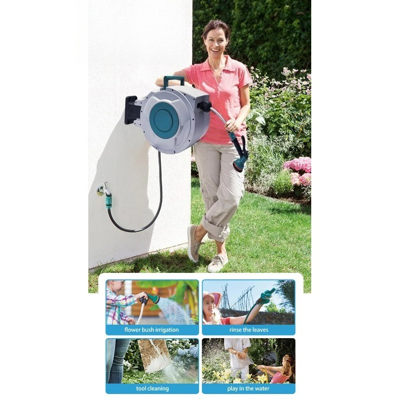 Garden Hose Reel Automatic Retractable 30M - Garden Watering Automatic Rewind Water Hose