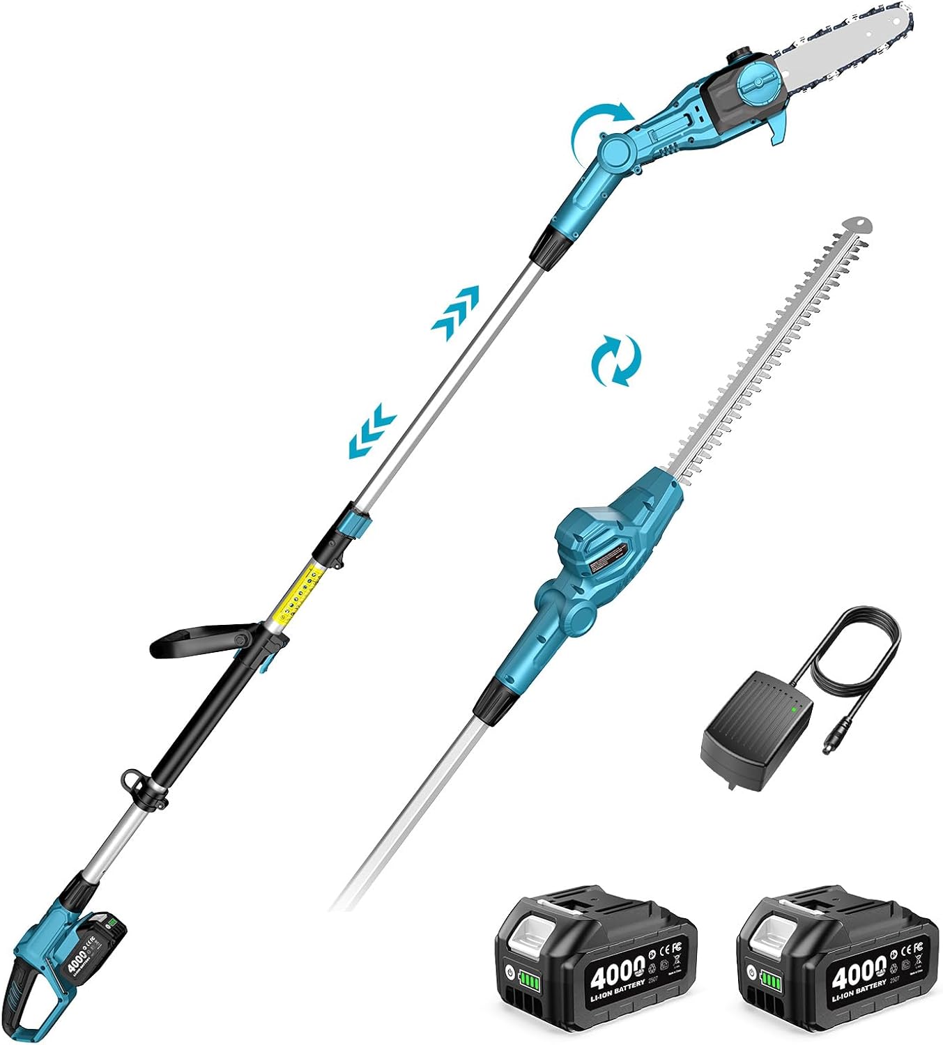 Cordless Hedge Trimmer Pole 2 In 1 - 2-in-1 Cordless Pole Saw and Hedge