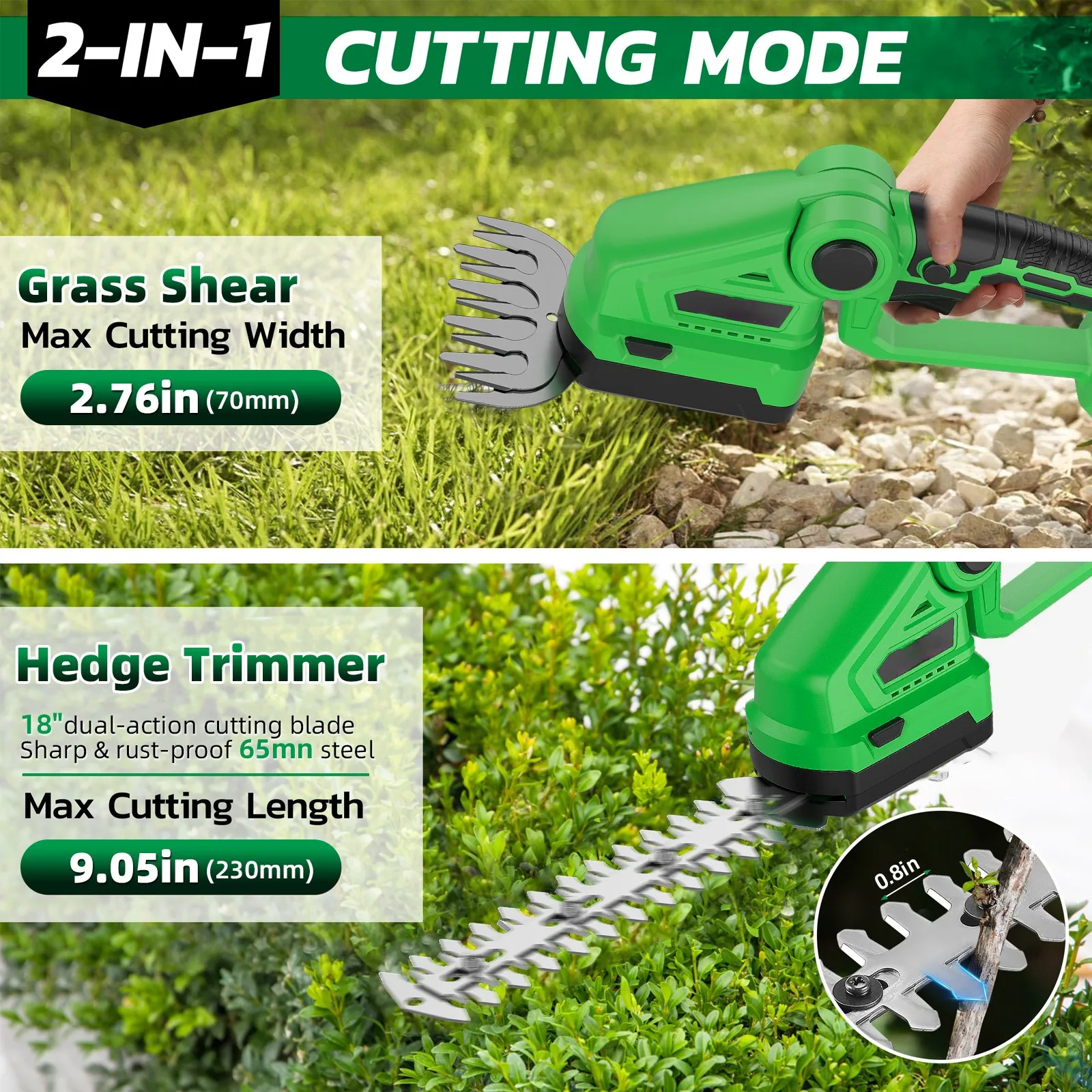 20V Cordless Hedge Trimmer wit - đánh giá và giá Cordless Hedge Trimmer Pole 2 In 1