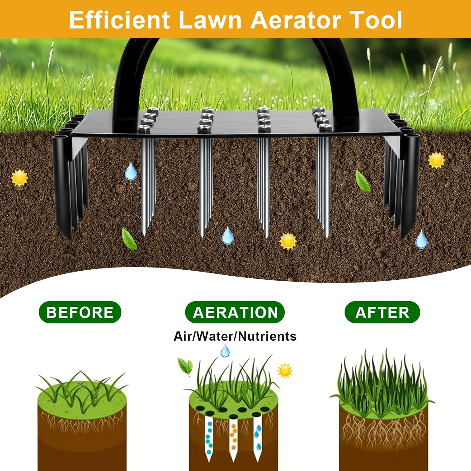 2-in-1 Manual Lawn Aerator Too - đánh giá và giá Lawn Aerator Shoes Spikes Heavy Duty