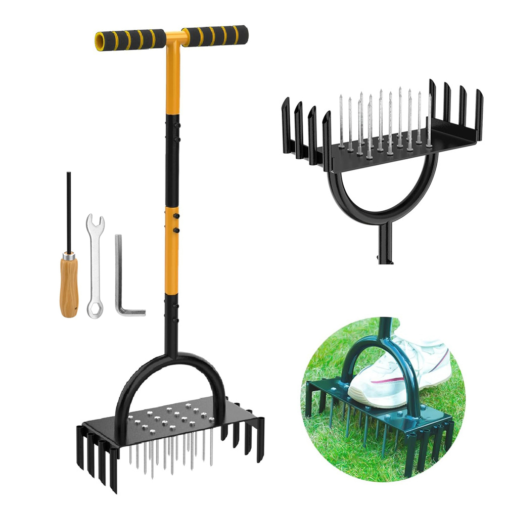 2-in-1 Manual Heavy Duty Grass - đánh giá và giá Lawn Aerator Shoes Spikes Heavy Duty