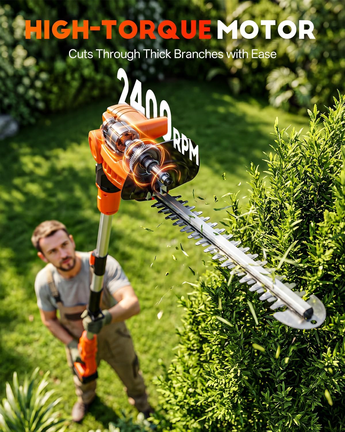 Cordless 2-in-1 Hedge Trimmer, - đánh giá và giá Cordless Hedge Trimmer Pole 2 In 1