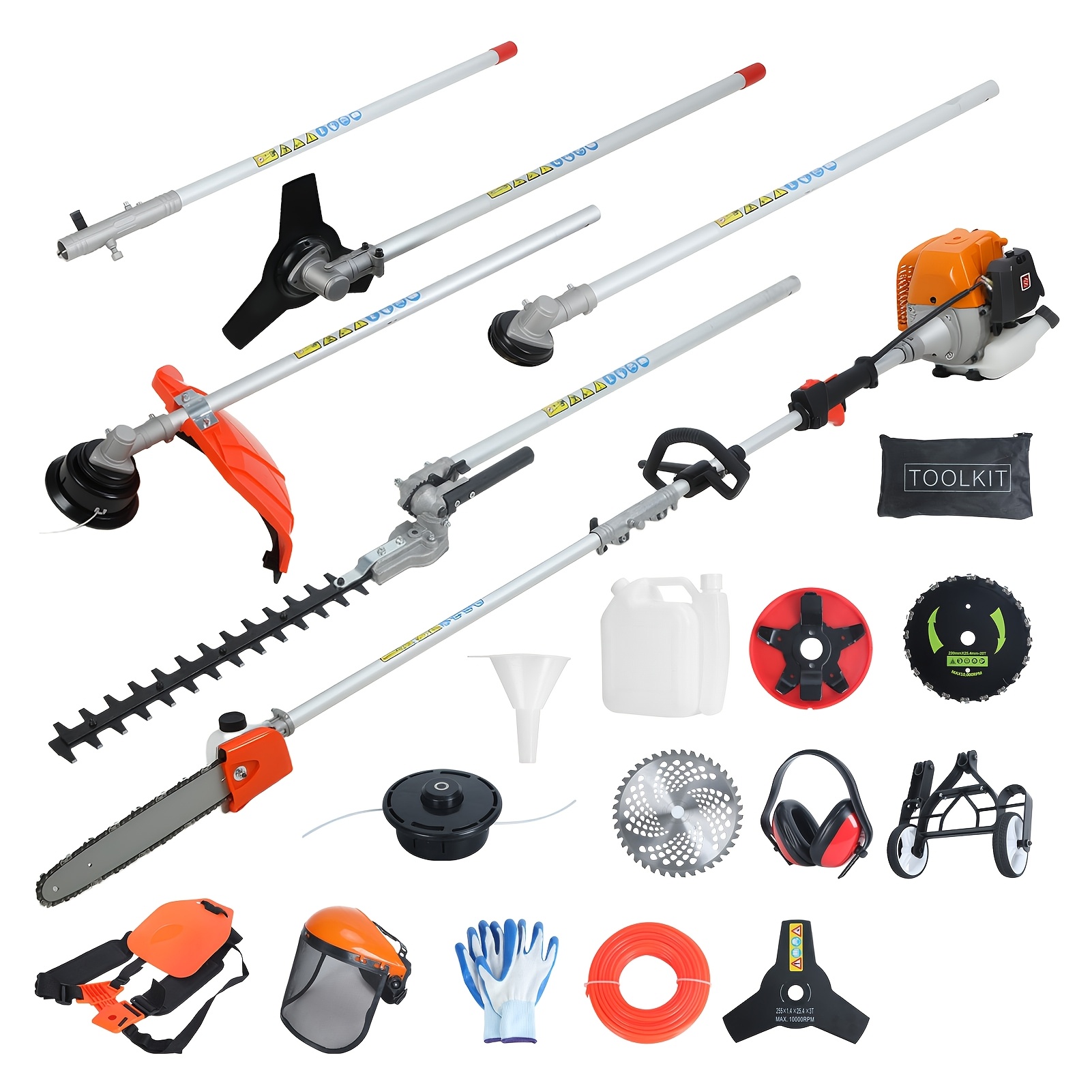 8-in-1 Multi-functional Gas We - đánh giá và giá Cordless Hedge Trimmer Pole 2 In 1