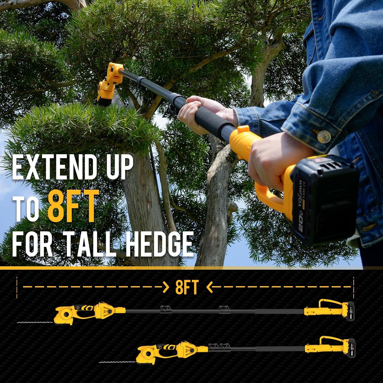 20V Cordless 2-in-1 Pole Hedge - đánh giá và giá Cordless Hedge Trimmer Pole 2 In 1
