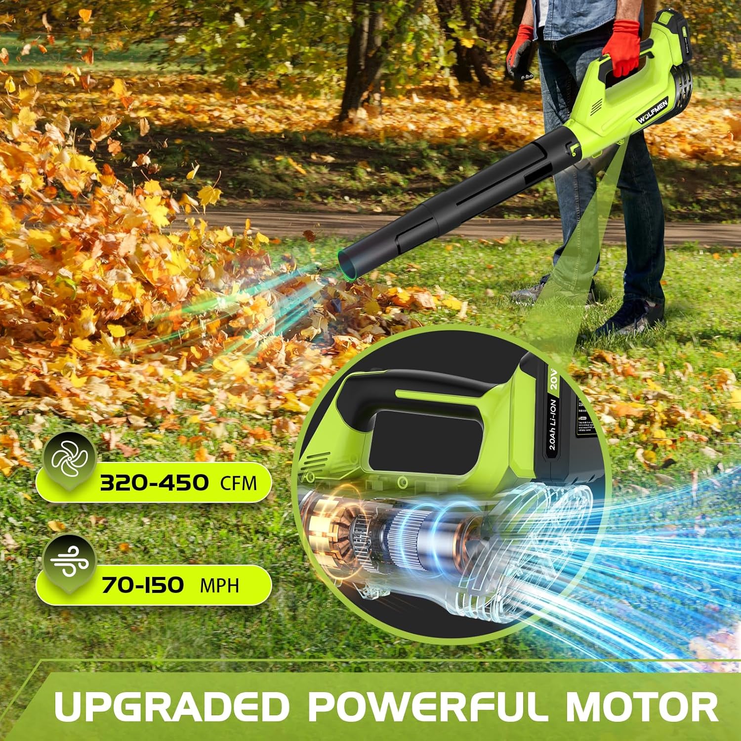 Cordless Electric Leaf Blower, - đánh giá và giá Cordless Leaf Blower Brushless 20V