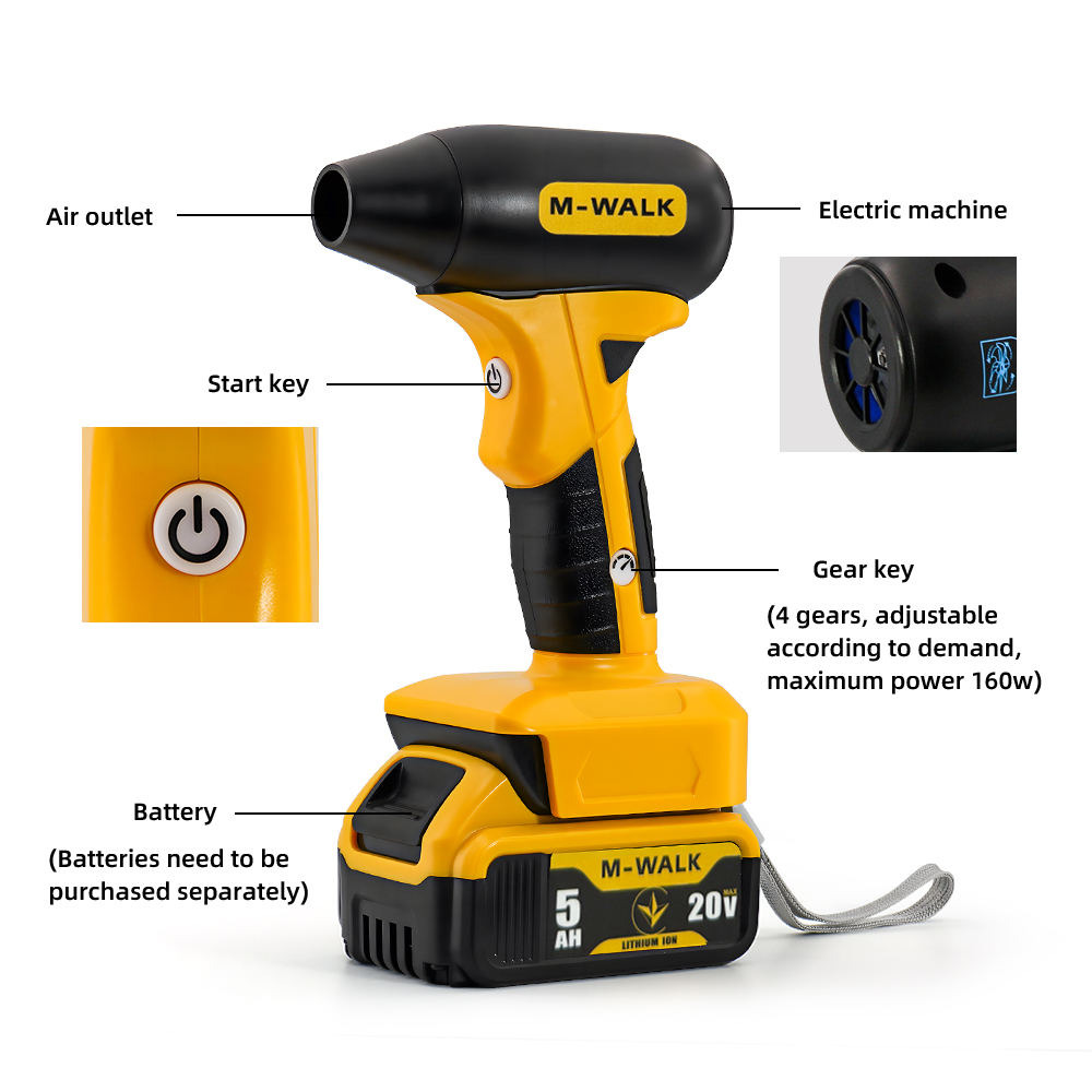M-WALK 130000RPM Brushless Ele - đánh giá và giá Cordless Leaf Blower Brushless 20V