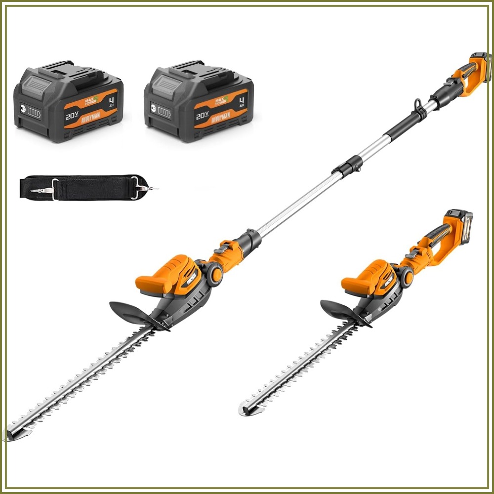 2-in-1 Cordless Pole & Handhel - đánh giá và giá Cordless Hedge Trimmer Pole 2 In 1